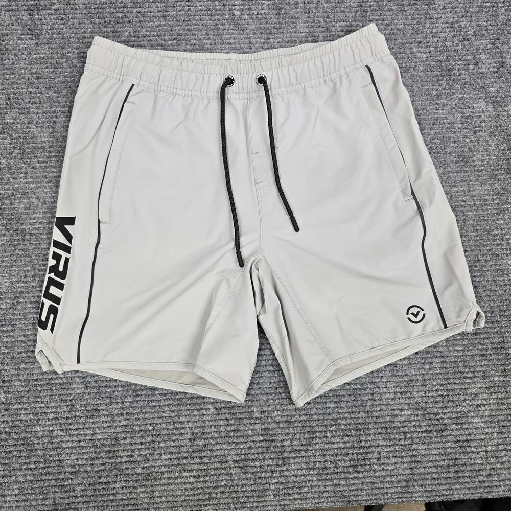 VIRUS BioCeramic IconX Performance Shorts Mens Small Gray Athletic Gym 7"